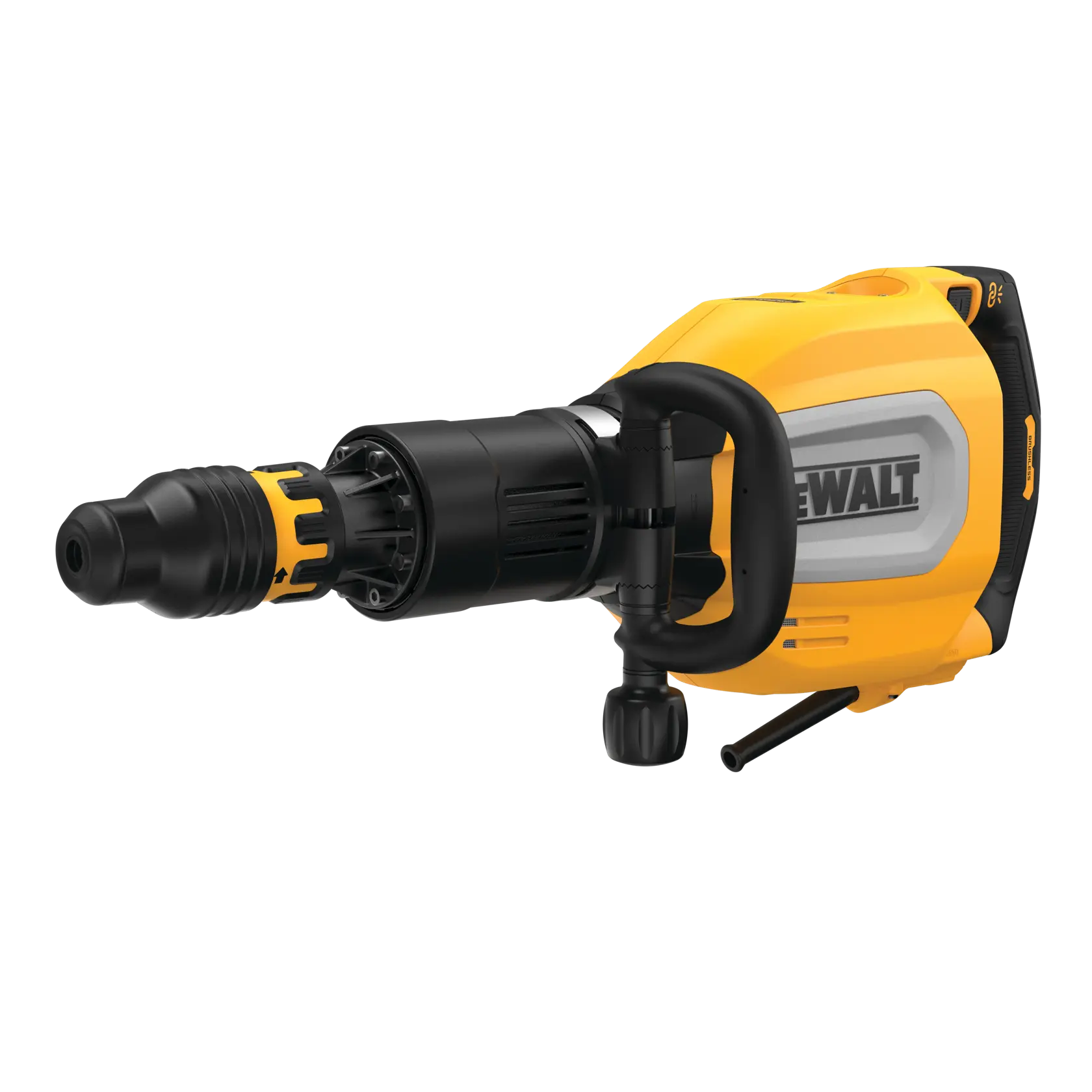 DEWALT D25911K gelb-schwarzer Abbruchhammer auf weißem Hintergrund fotografiert.