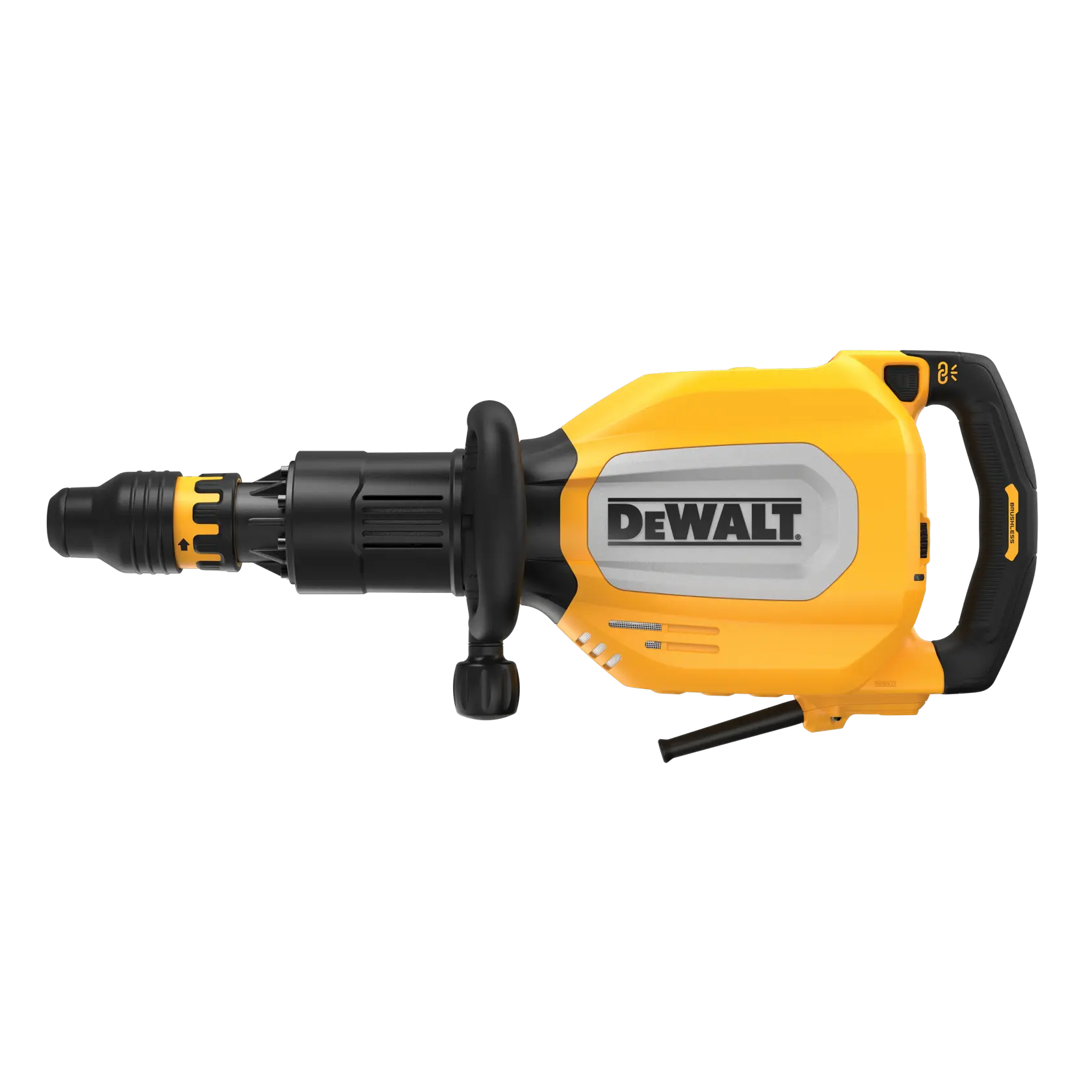 DEWALT Abbruchhammer elektrisch mit gelb-schwarzem Gehäuse und Seitenhandgriff.