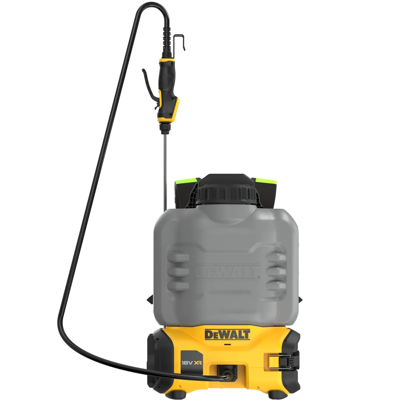 Pulvérisateur DEWALT, SKU DCCS1100N-XJ, DCCS1100N. Jaune, gris, baguette de pulvérisation. Catégorie photographie.