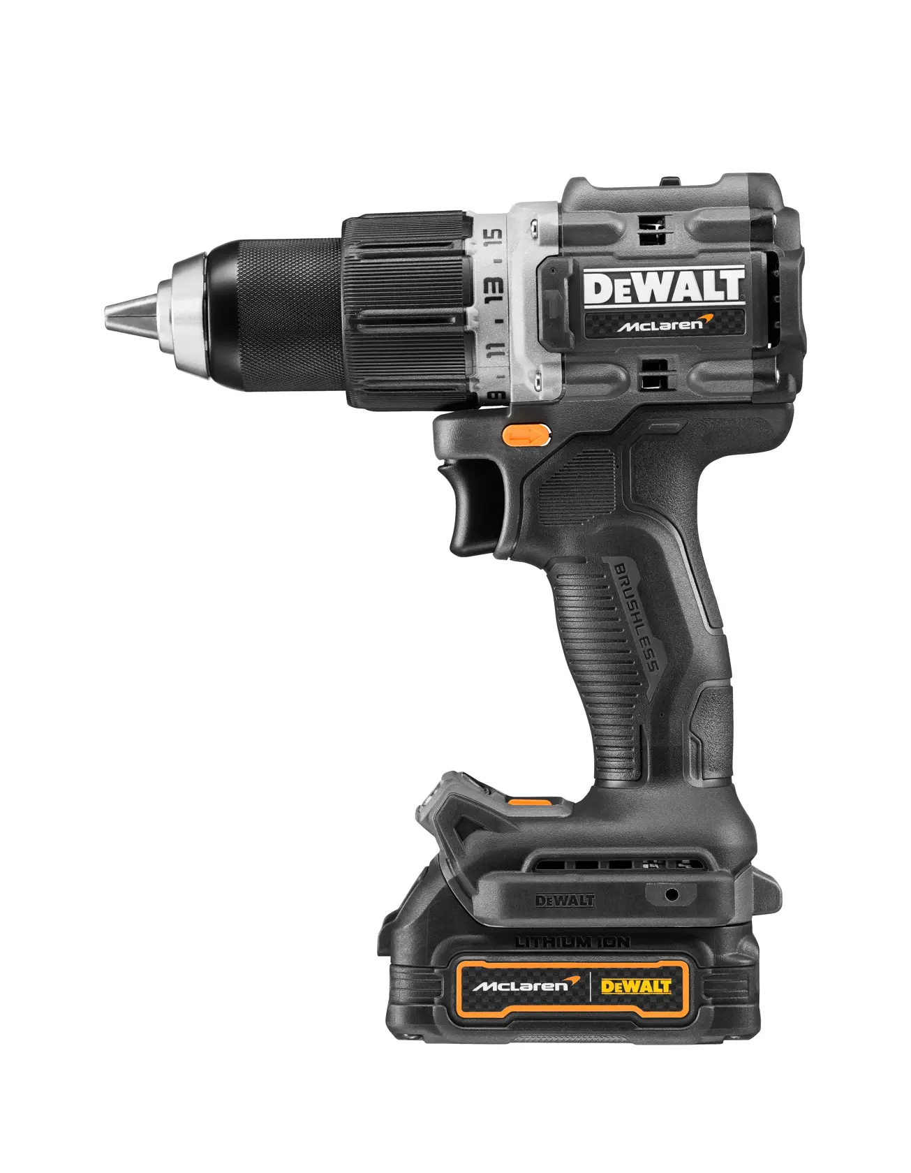18V XR Akku-Schlagbohrschrauber (bürstenlos) inkl. 2x Powerstack Akku (18 Volt / 1,7 Ah) mit Pouch-Akku Technologie im McLaren Design