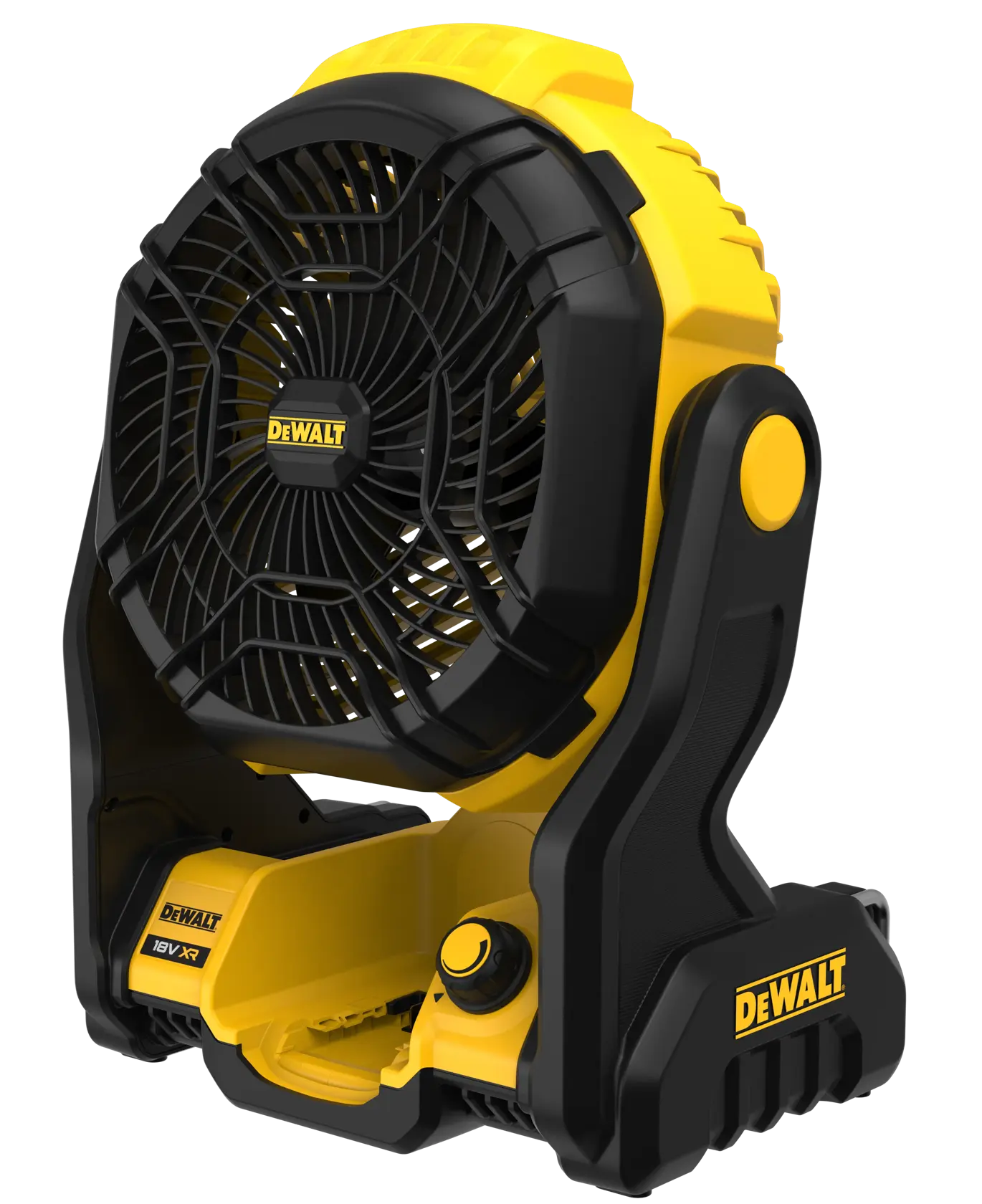 DEWALT Lüfter gelb-schwarz, Fotografie, SKUs DCE512N, DCE512N-XJ, Region Asien EMEAANZ.