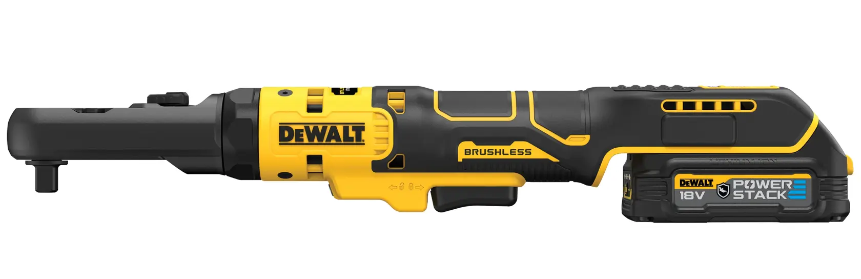 18V XR Akku-Ratsche, 3/8" und 1/2" (bürstenlos) inkl. 1x POWERSTACK™ G-Akku (18 Volt / 1,7 Ah)