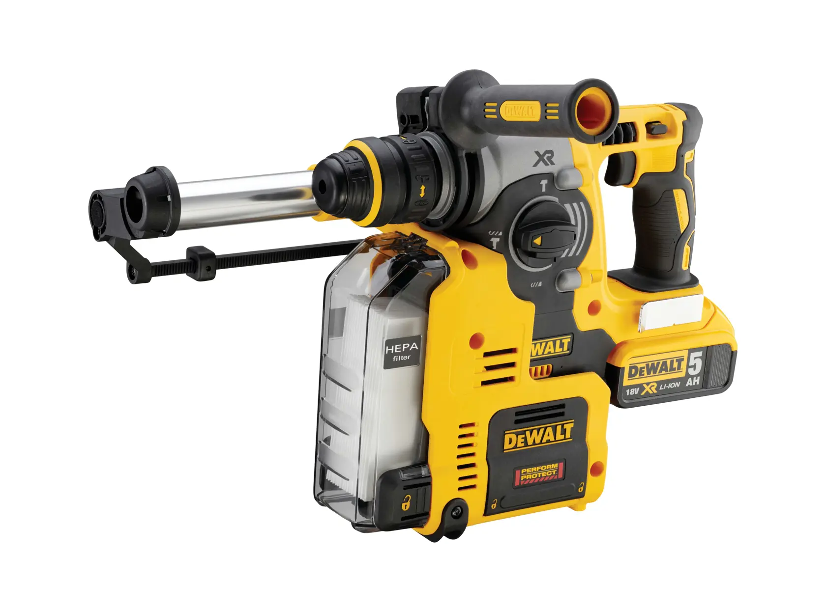 18 Volt / 5,0 Ah SDS-plus Akku-Kombihammer 24mm (bürstenlos), 2,1 Joule, SSBF, Staubabsaugung