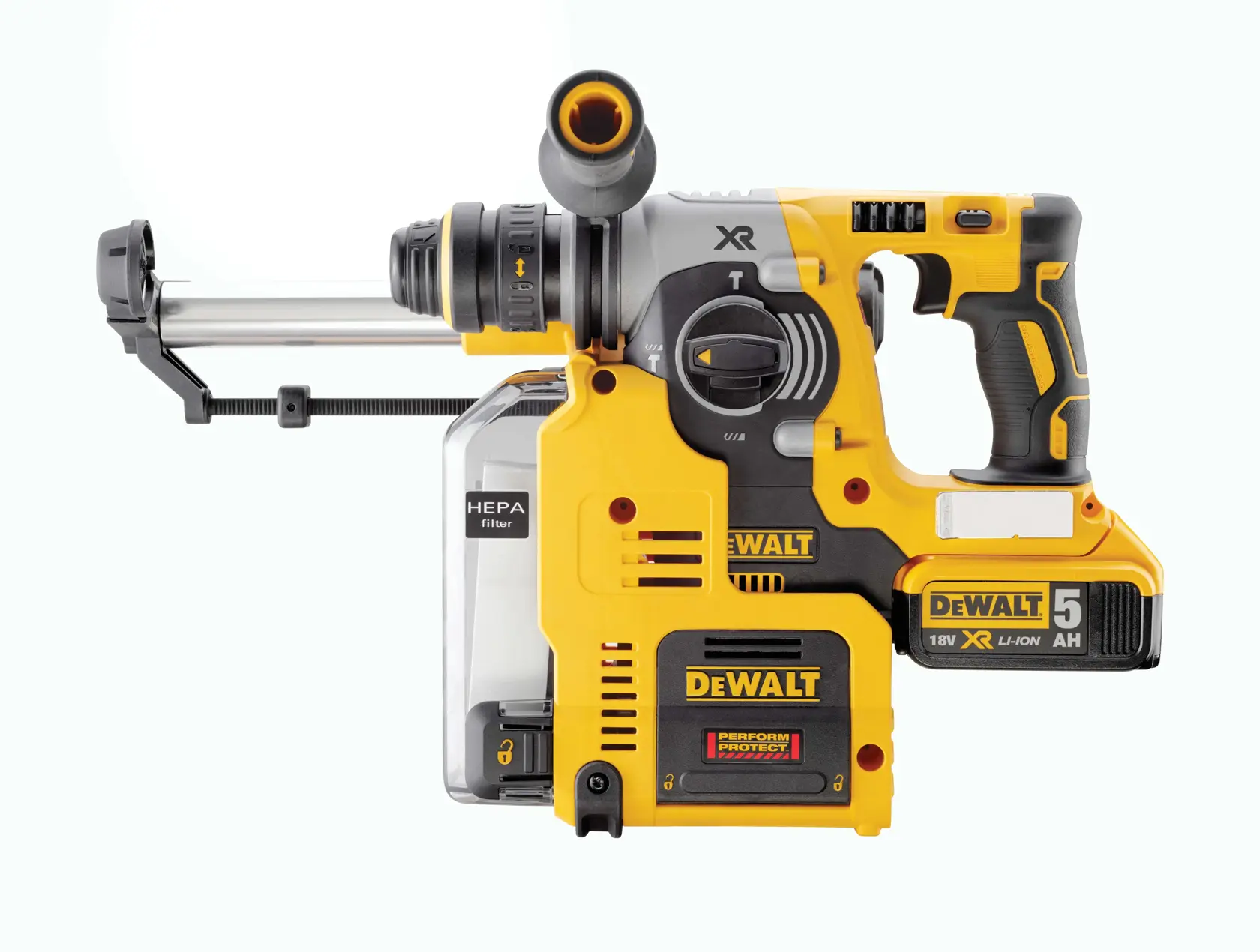 18 Volt / 5,0 Ah SDS-plus Akku-Kombihammer 24mm (bürstenlos), 2,1 Joule, SSBF, Staubabsaugung