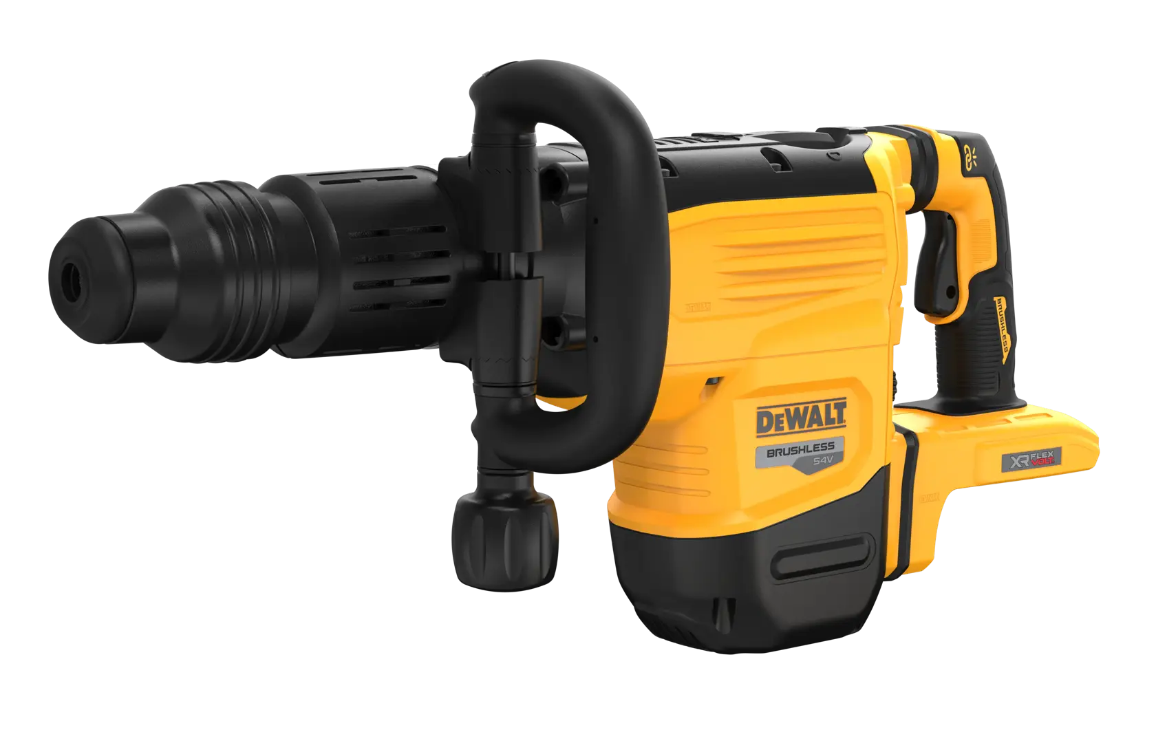 DEWALT gelb-schwarzer Akku-Rotationshammer DCH892N mit ergonomischem Griff vor weißem Hintergrund.