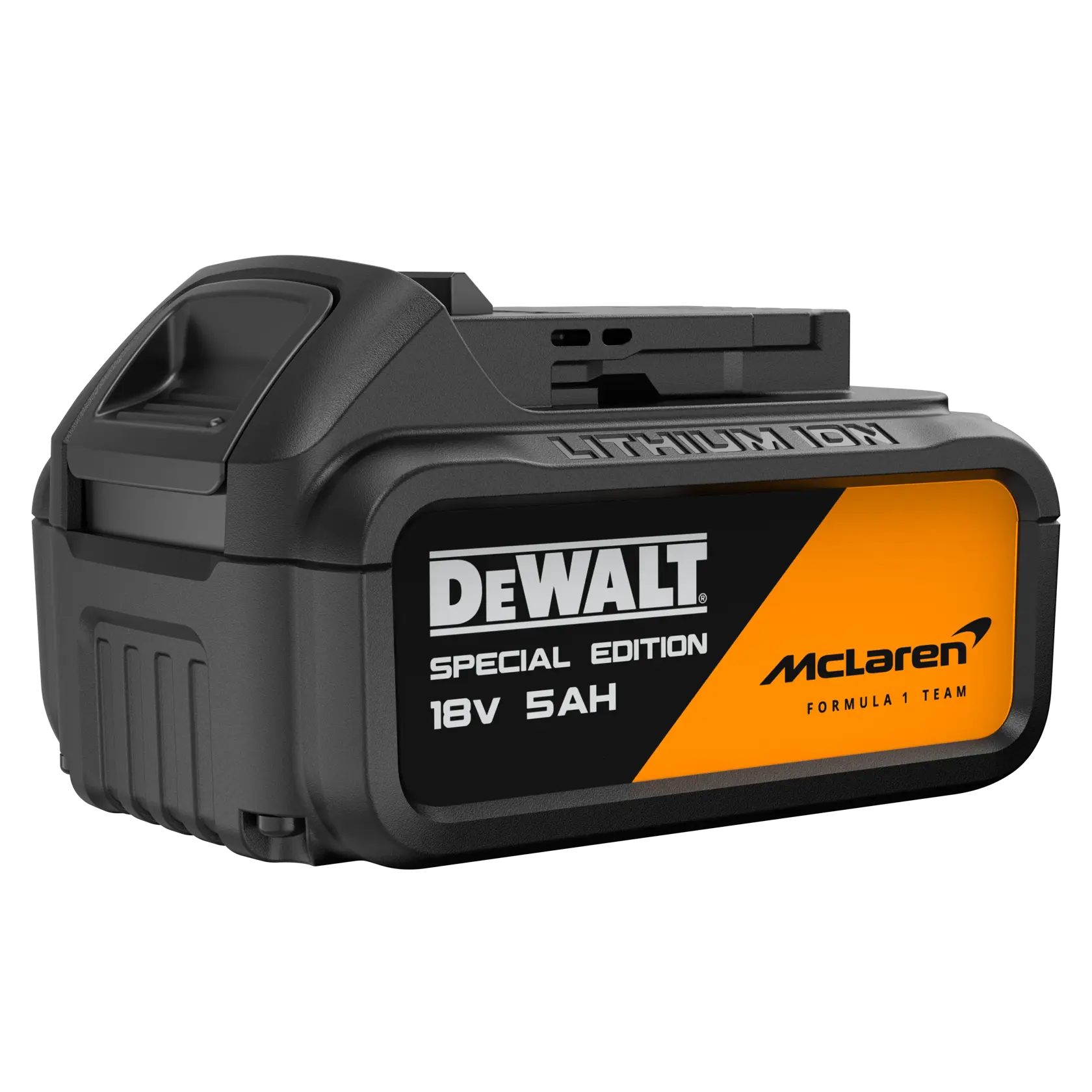Batería DEWALT McLaren 18V 5Ah edición especial. SKUs: DCK2222MP2T, DCK2222MP2T-QW.