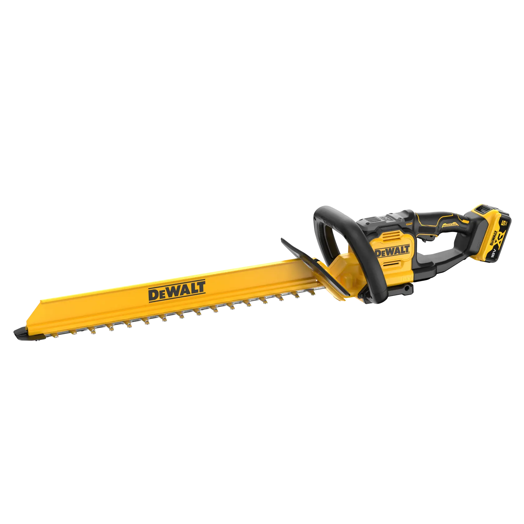 DEWALT Heckenschere gelb-schwarz, Modell DCMHT567P1-QW, DCMHT567P1. Fotografie-Kategorie.