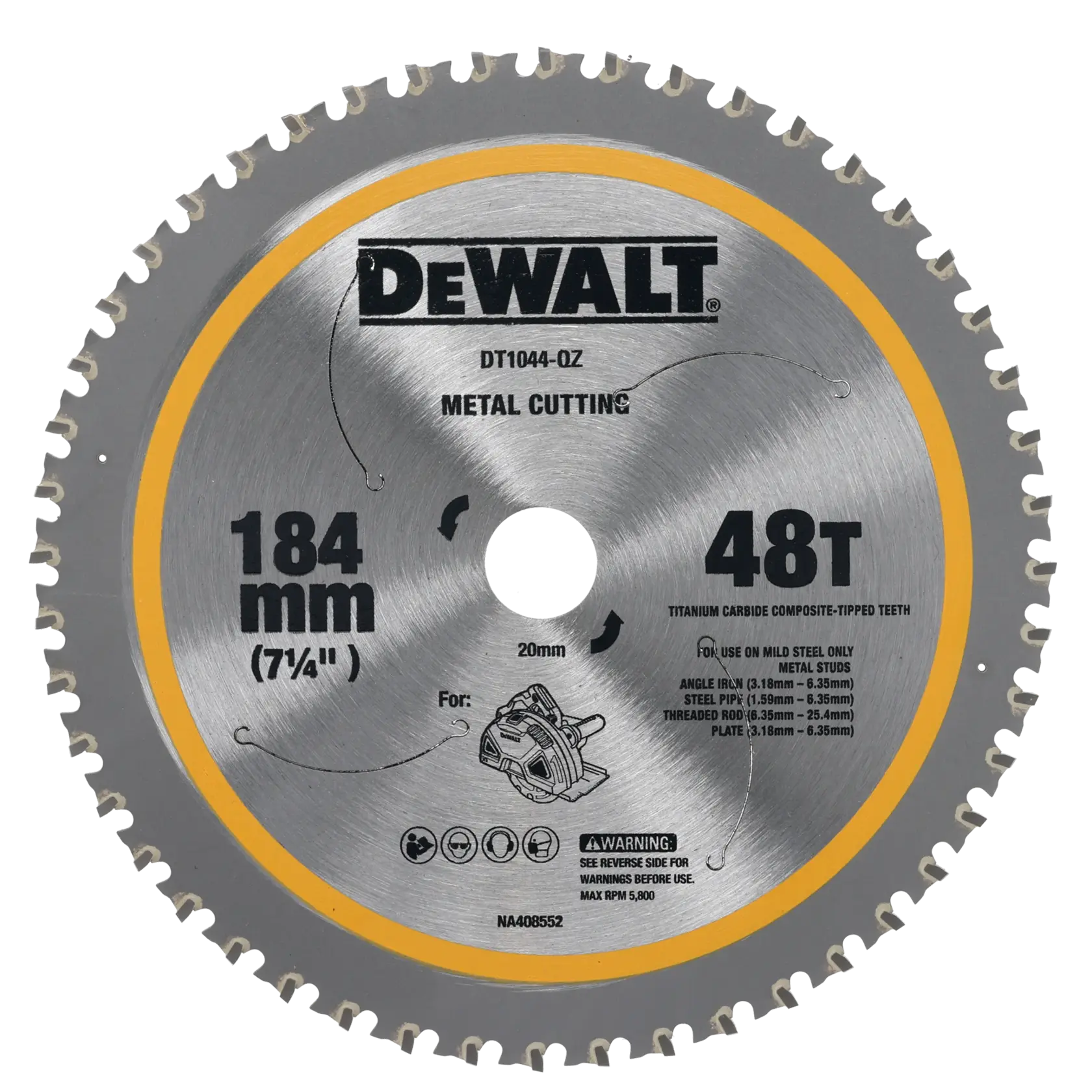 DEWALT Metallsägeblatt 184mm, 48T. SKUs: DT1044, DT1044-QZ. Kategorie: Fotografie.