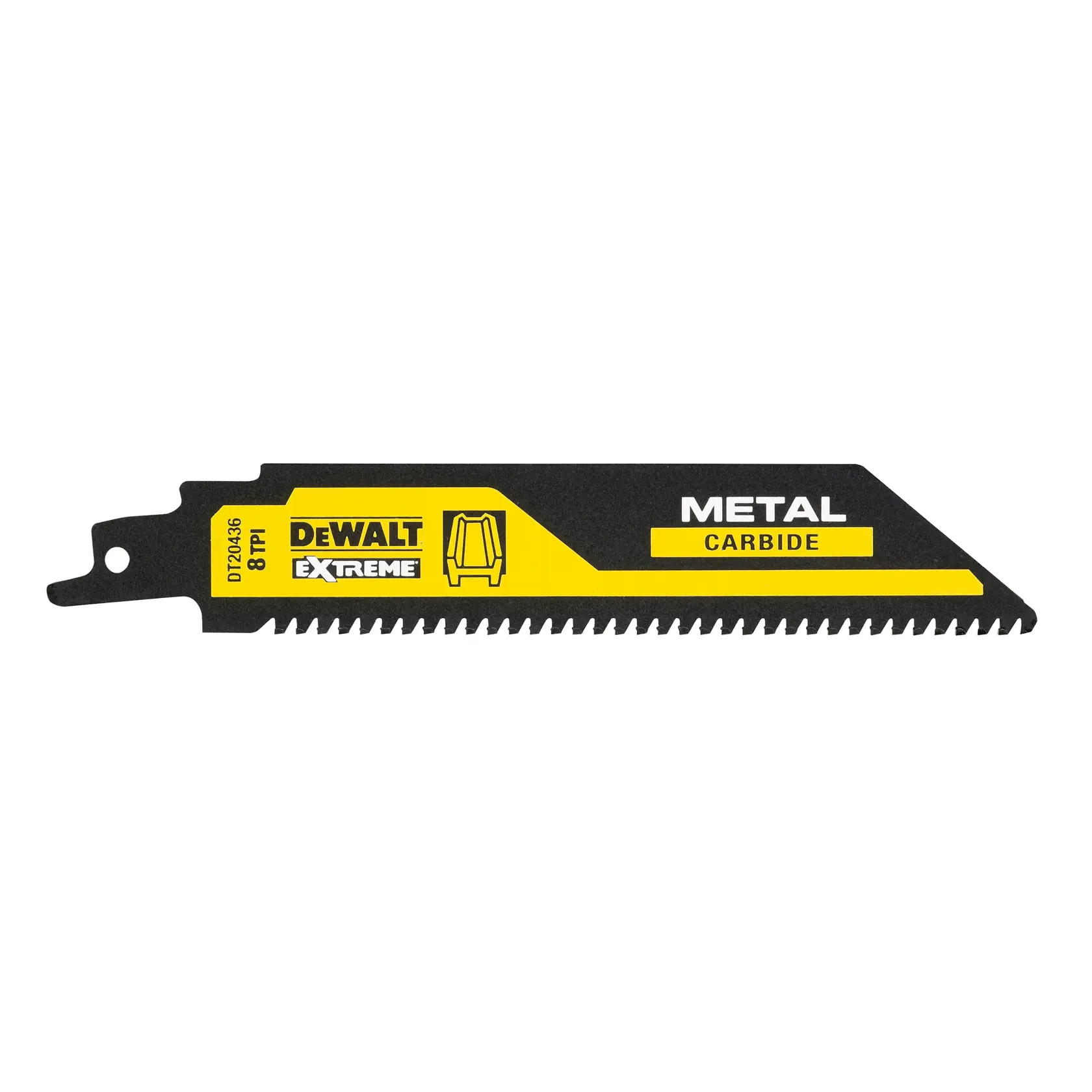 DEWALT DT20436 Sägeblatt für Metall mit Carbide, schwarzes und gelbes Design, für extreme Nutzung.