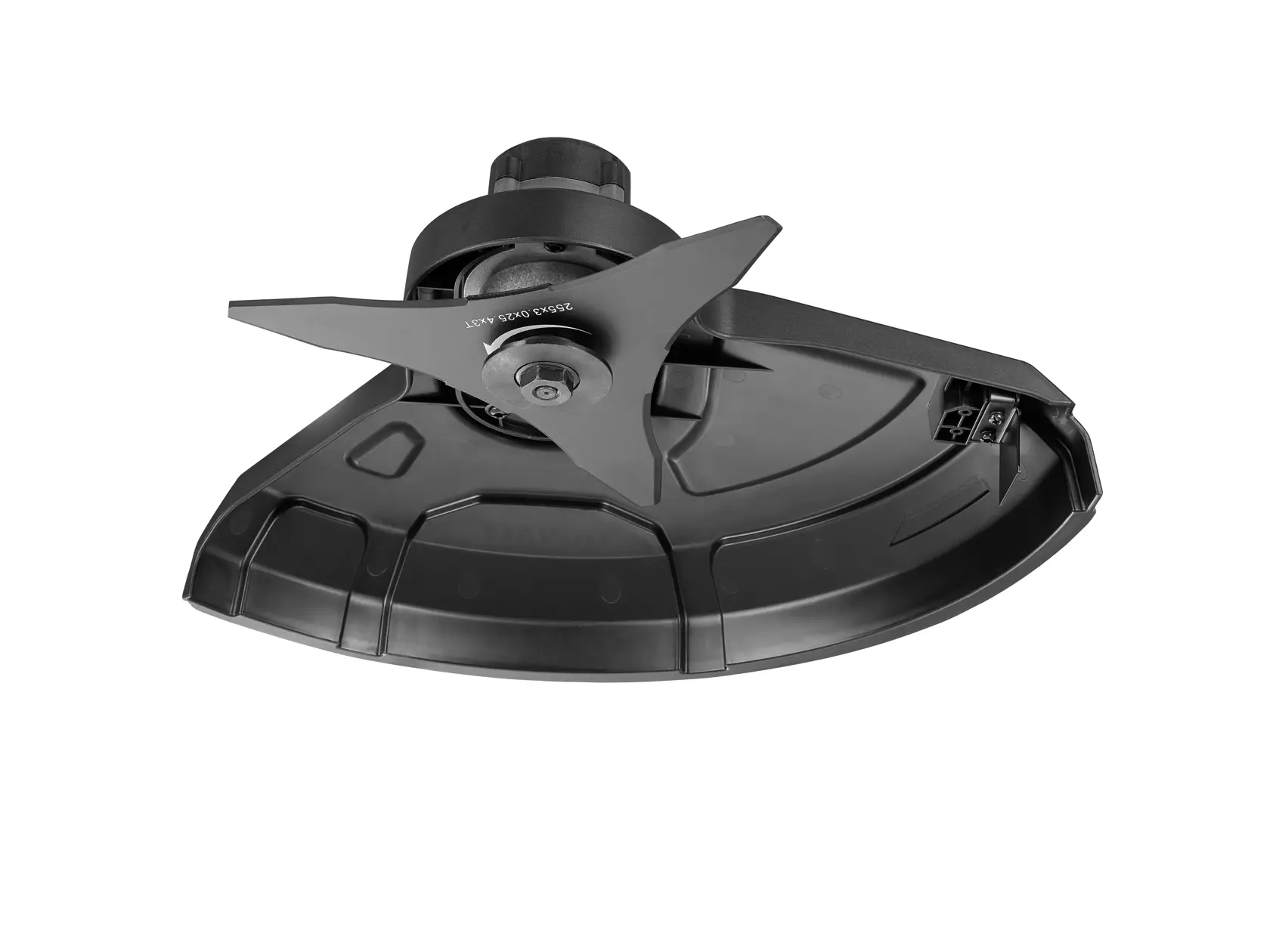 DEWALT DT20653 cuchilla y protector de desbrozadora, diseñado para herramientas de jardinería.
