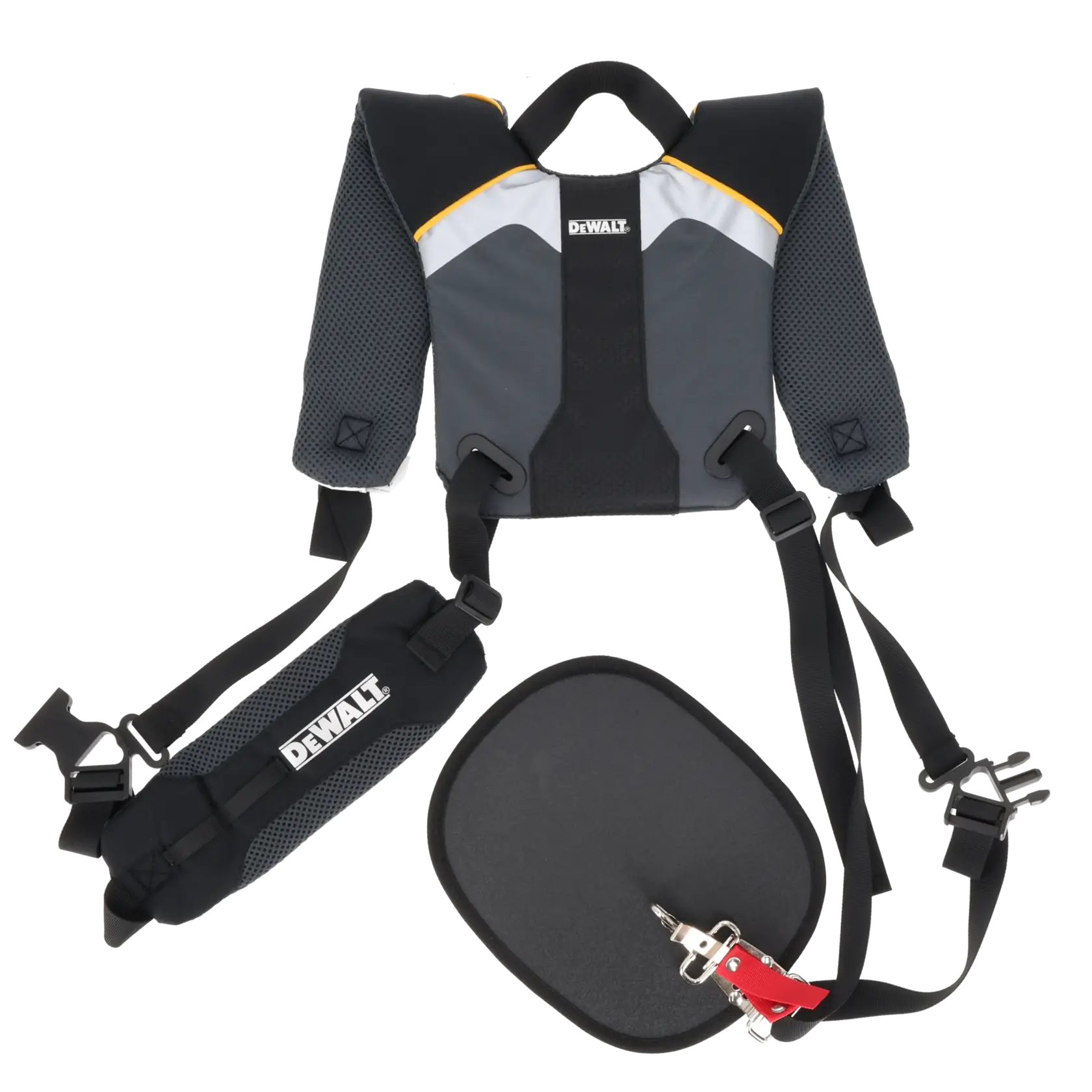 DEWALT Gurt und Pad Kit, SKUs DT20698-QZ, DT20698. Grau-schwarze Fotoausrüstung.