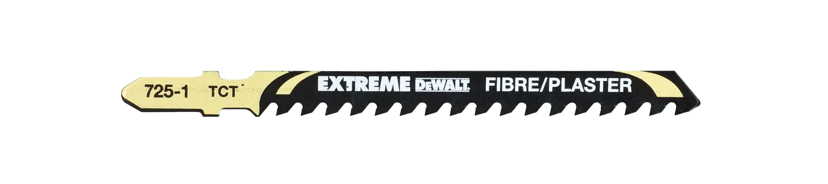 DEWALT DT2103-QZ Extreme-Stichsägeblatt für Fasern und Gips, isoliert auf weißem Hintergrund dargestellt.