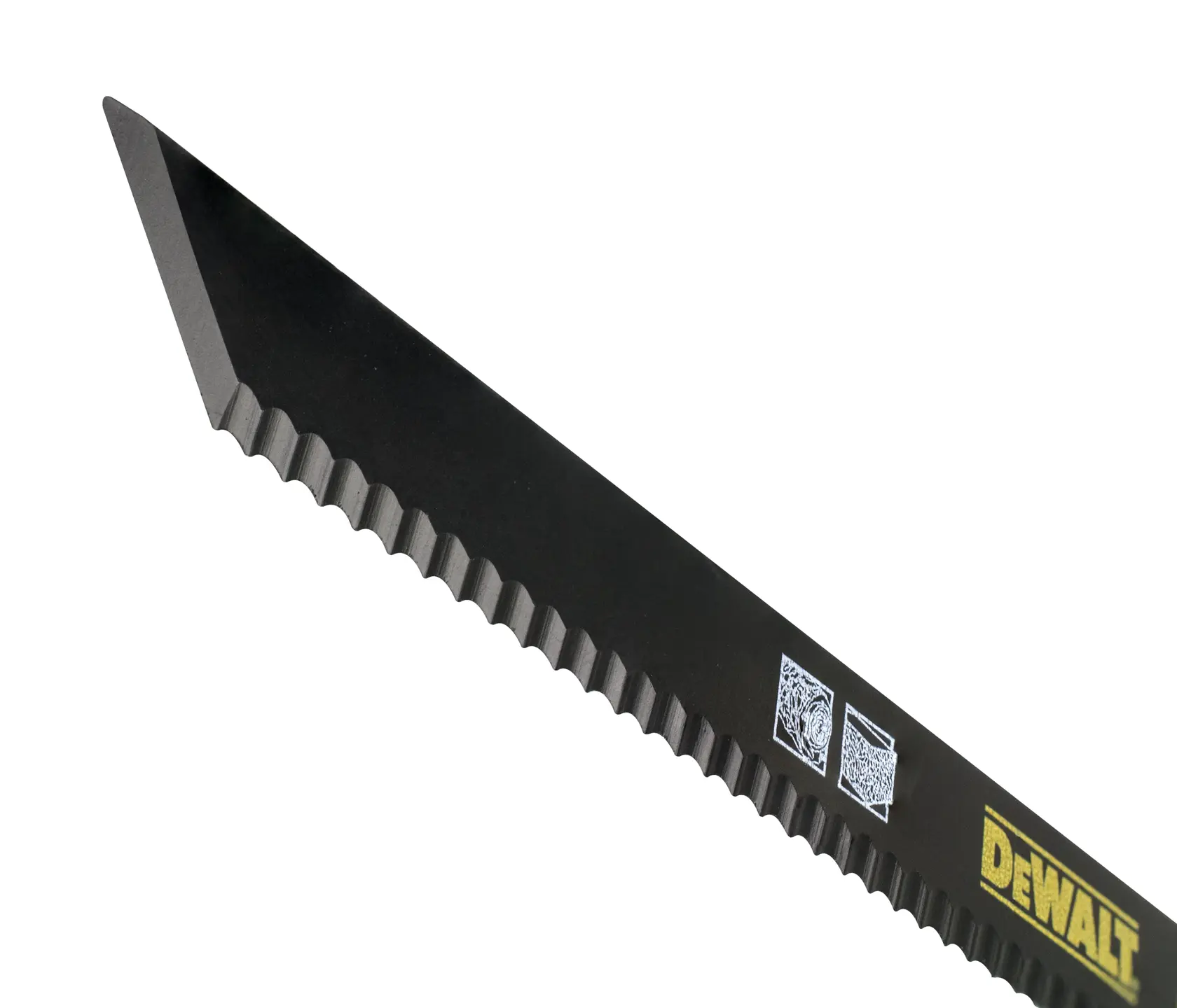 Nahaufnahme DEWALT Sägeblatt, gezahnte Kante, für DT2451, DT2451-QZ Kategorie Fotografie.