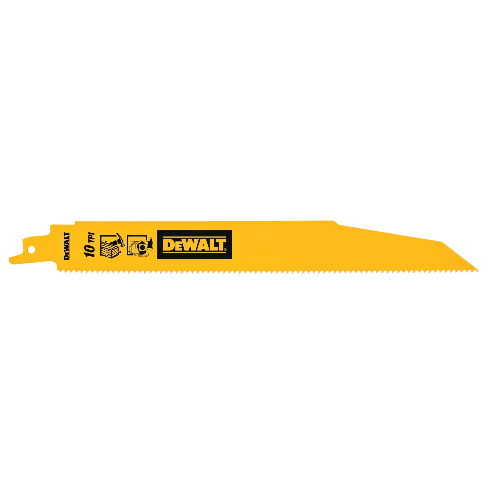 DEWALT gelbes Sägeblatt für Sägen, Modell DT2490, 10 TPI, gerade, für Holz und Abbruch.
