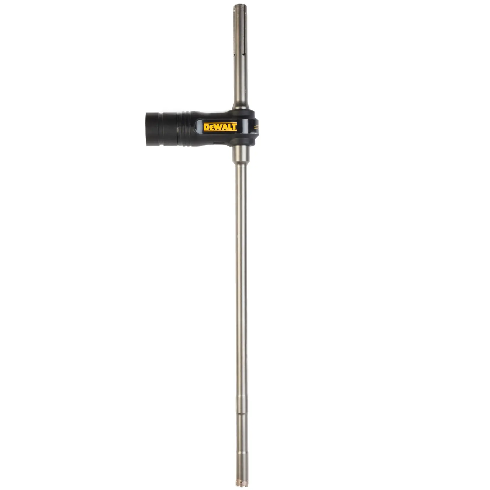 DEWALT DT60231 langer zylindrischer Bohrer mit seitlichem Aufsatz, Metall und Kunststoff auf Weiß.