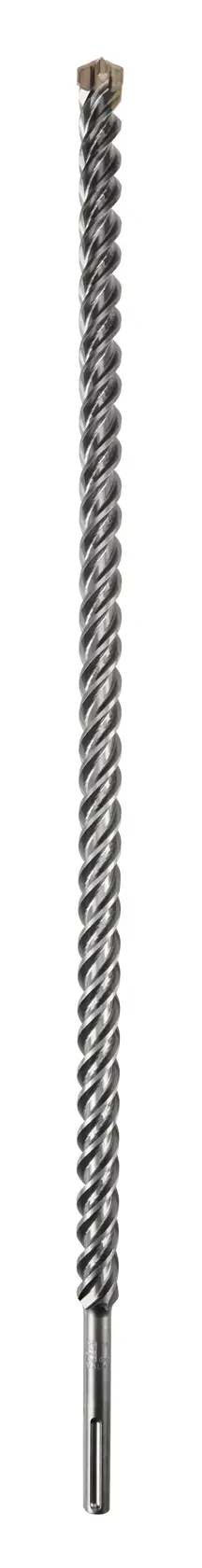 Langer, spiralförmiger DEWALT Betonbohrer mit Präzisionsspitze und SDS-Anschluss, auf weißem Hintergrund.
