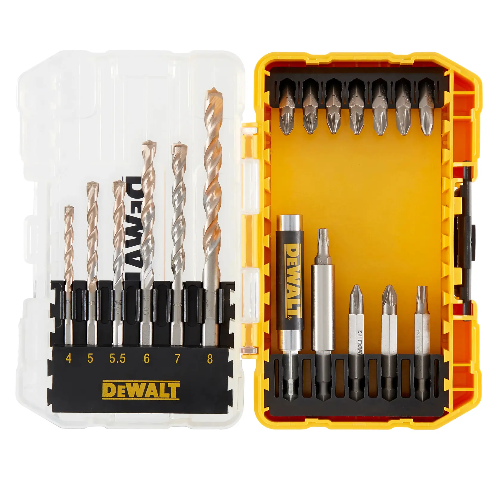 Gráfico que muestra la marca DEWALT XTREME Sub-Compact Series con el eslogan 'Compacto y lleno de rendimiento' sobre un fondo amarillo.