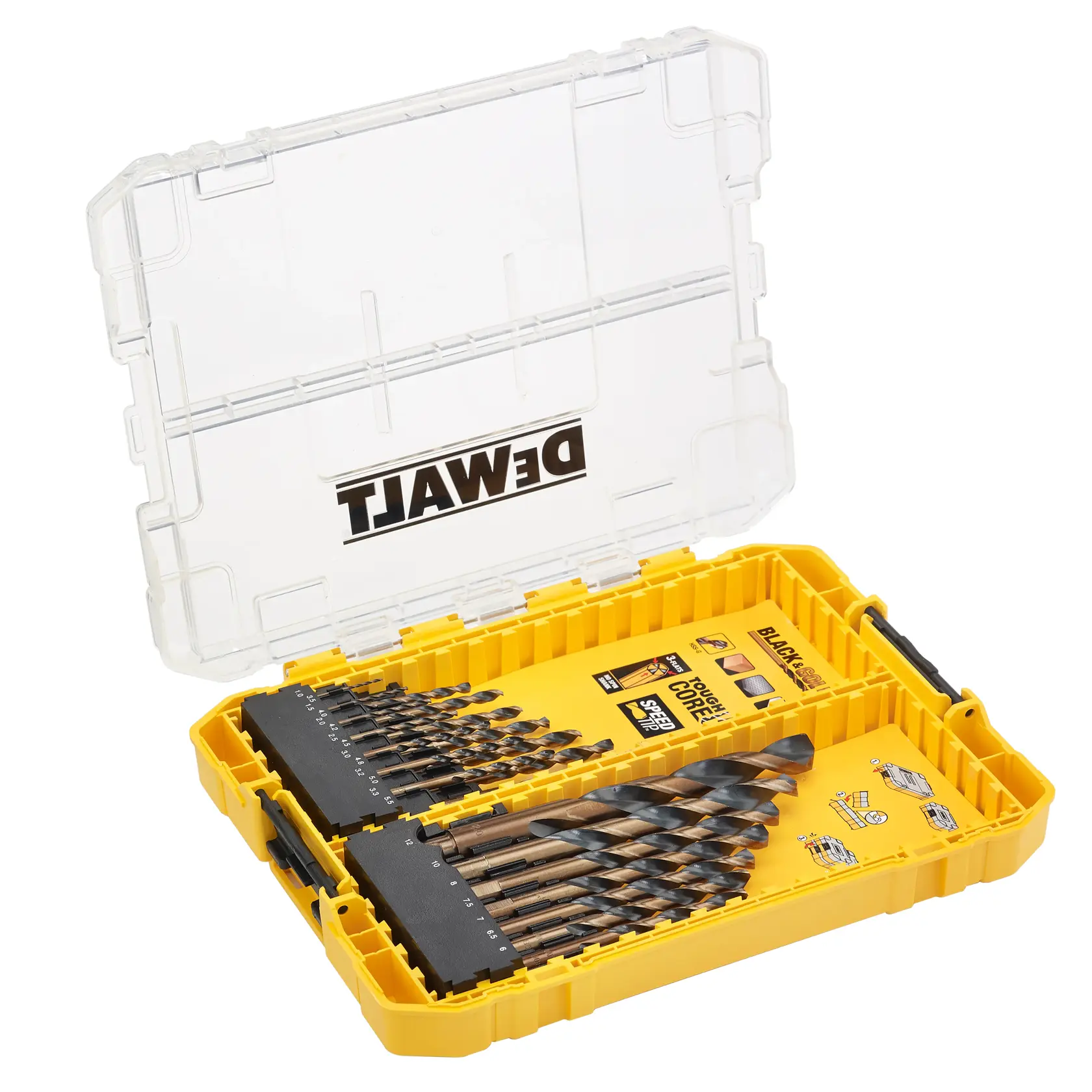 DEWALT® BLACK & GOLD™ Metallbohrer-Set im Medium TOUGHCASE®+ (21-tlg.)