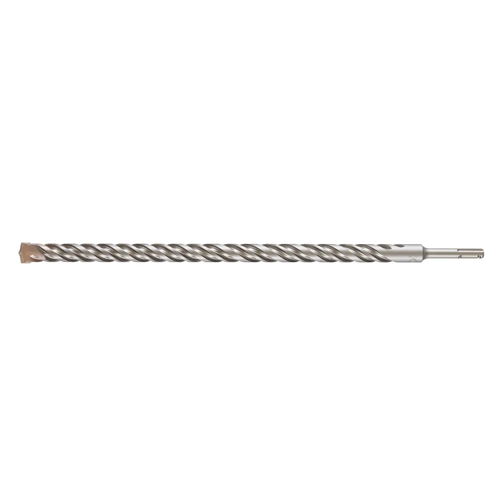 Broca para mampostería DEWALT DT9599 de metal con estrías en espiral sobre fondo blanco.